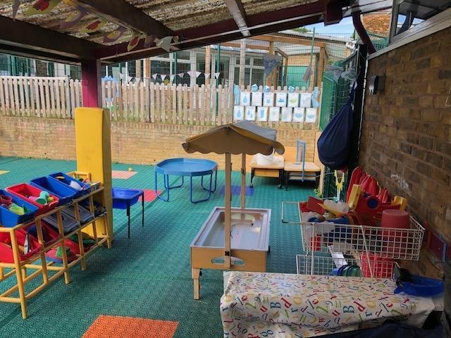 The outside area.